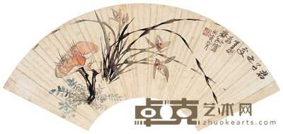 胡公寿 君子之交图 扇片 